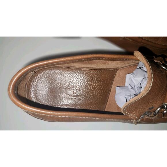 Men\'s Sandro Moscoloni Sandrino Pebbled Leather Loafers Size 10D Brown Spain main image 5